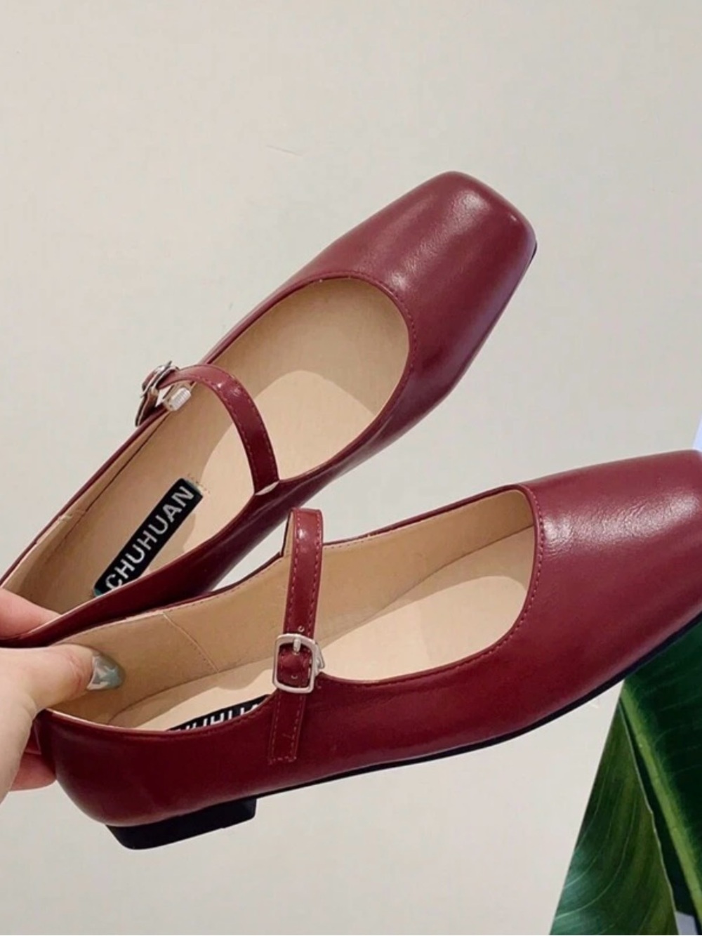 NWOT Burgundy Mary Jane Flats
